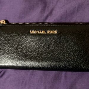 Michael Kors Black Pebbled Leather Clutch
